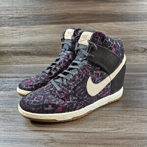 Nike Dunk Sky High Premium Hidden Wedge Black Linen Purple Tribal - Women's Sz 8